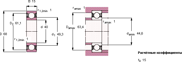 Подшипник 6008-2RZTN9/HC5C3WT