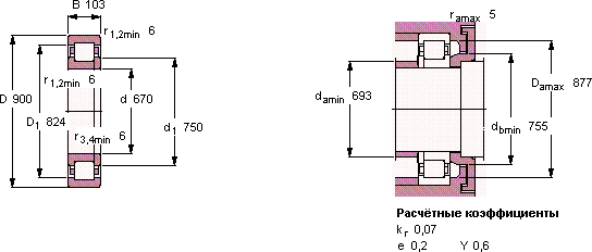 Подшипник NUP 19/670 ECMA