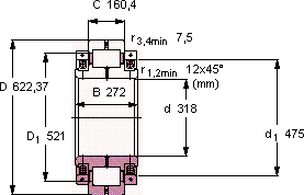 Подшипник BCSB 322213 CC