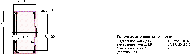 Подшипник BK 2018 RS