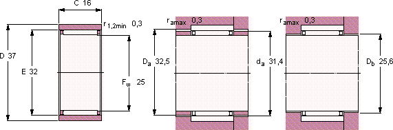 Подшипник RNAO 25x37x16