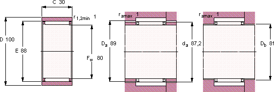 Подшипник RNAO 80x100x30