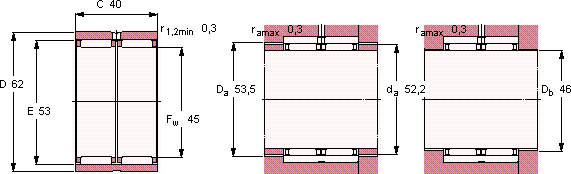 Подшипник RNAO 45x62x40