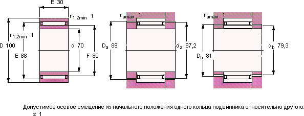 Подшипник NAO 70x100x30