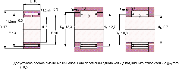 Подшипник NAO 6x17x10 TN