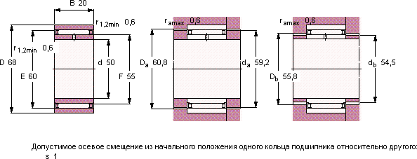 Подшипник NAO 50x68x20