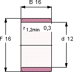 Подшипник IR 12X16X16
