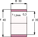 Подшипник IR 35X40X30