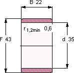 Подшипник IR 35X43X22