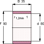 Подшипник IR 80X90X35