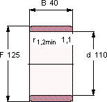 Подшипник IR 110X125X40