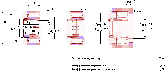 Подшипник C 3080 KM- AOH 3080 G
