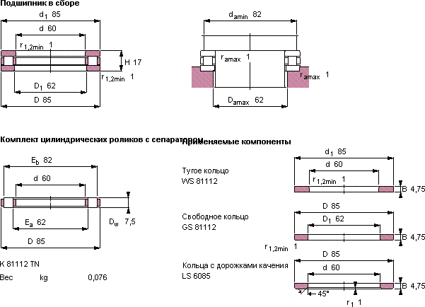 Подшипник 81112 TN