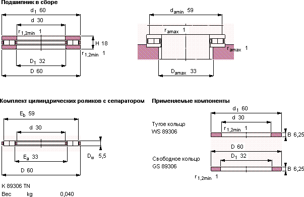 Подшипник 89306 TN