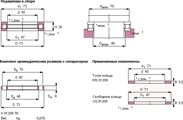 Подшипник 81209 TN