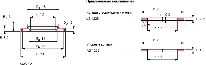 Подшипник AXW 12