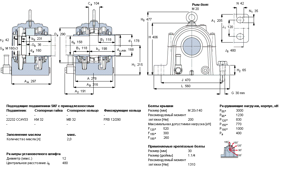 Корпус подшипника SONL 232-532