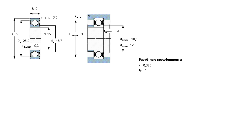 Подшипник 6002-2RSH/C3